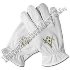 Masonic Regalia Hands Embroidery Leather Gloves